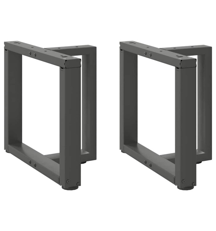 Pieds de table basse en T, 2 pièces, anthracite, 50 x 25 x (42-43) cm, acier | Mobilier & Déco