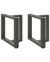 Pieds de table basse en T, 2 pièces, anthracite, 50 x 25 x (42-43) cm, acier | Mobilier & Déco