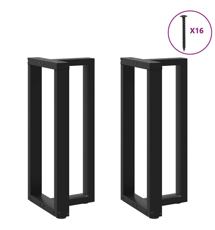Pieds de table de bar en forme de T, 2 pièces, noir, 40 x 35 x (90-91) cm, acier | Mobilier & Déco