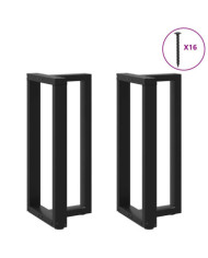 Pieds de table de bar en forme de T, 2 pièces, noir, 40 x 35 x (90-91) cm, acier | Mobilier & Déco