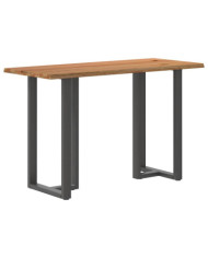 Table de bar rectangulaire en chêne massif avec bords naturels 180 x 80 x 112 cm | Mobilier & Déco