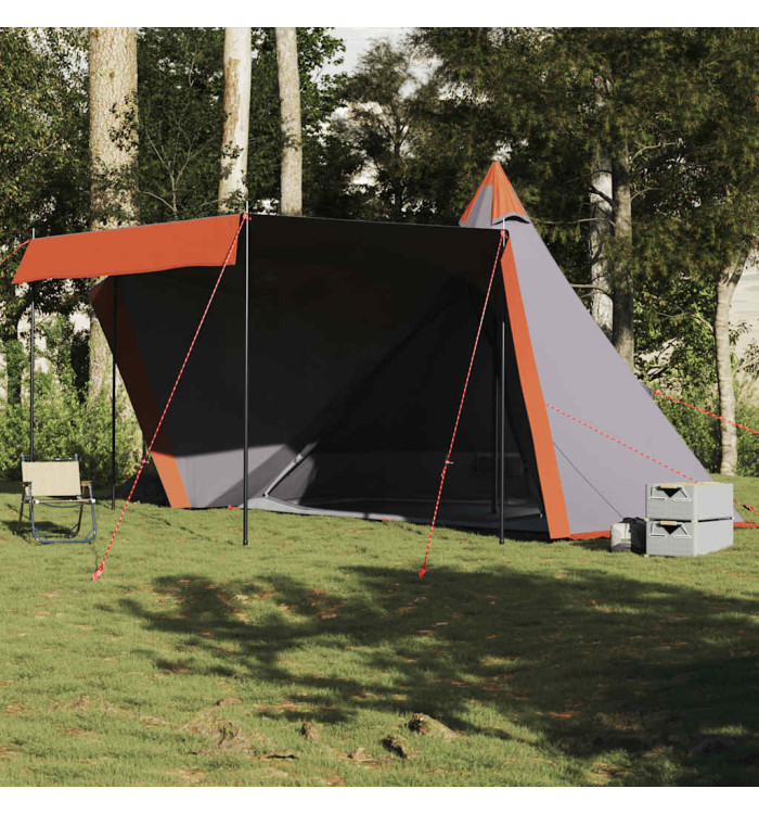 Tente familiale tipi 6 personnes gris et orange imperméable | Mobilier & Déco