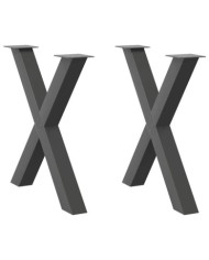 Pieds de table à manger en forme de X 2 pièces Anthracite 70 x (72-73) cm Acier | Mobilier & Déco