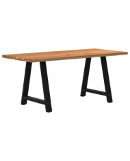 Table à manger marron clair bois de chêne massif rectangulaire | Mobilier & Déco