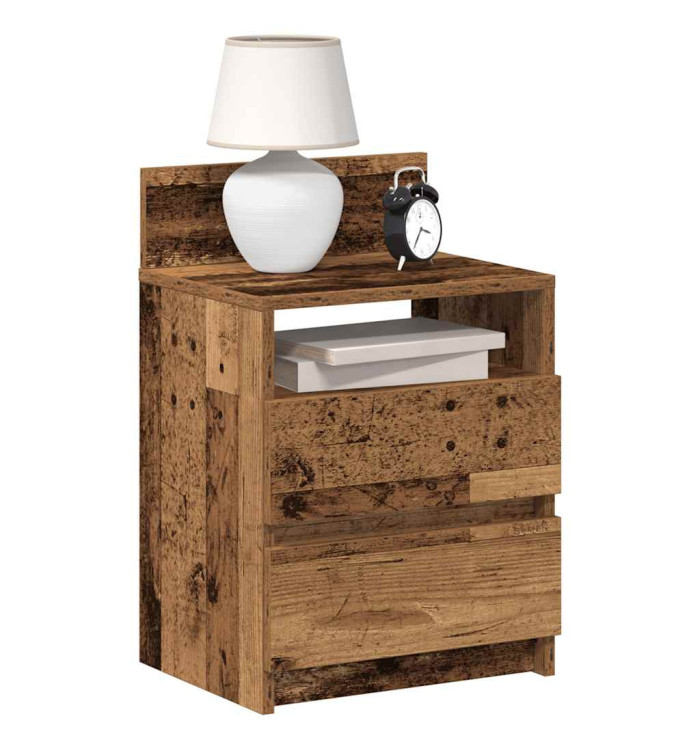 Tables de chevet 2 pcs avec 2 tiroirs vieux bois 40x33x60 cm | Mobilier & Déco