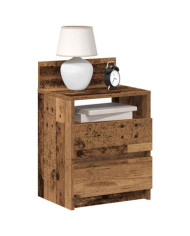 Tables de chevet 2 pcs avec 2 tiroirs vieux bois 40x33x60 cm | Mobilier & Déco