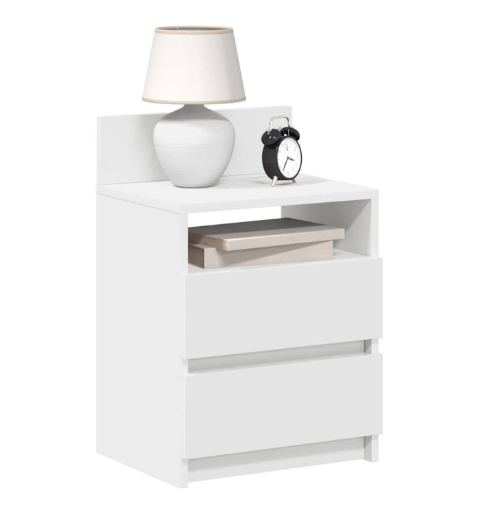 Tables de chevet 2 pcs avec 2 tiroirs blanc 40x33x60 cm | Mobilier & Déco