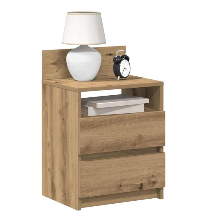 Tables de chevet 2 pcs et 2 tiroirs chêne artisanal 40x33x60 cm | Mobilier & Déco