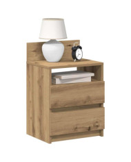 Tables de chevet 2 pcs et 2 tiroirs chêne artisanal 40x33x60 cm | Mobilier & Déco