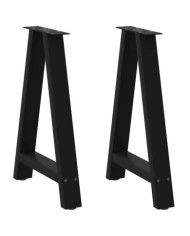 Pieds de table à manger en forme de A 2 pièces Noir 60 x (72-73) cm Acier | Mobilier & Déco