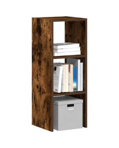Bibliothèque empilable chêne fumé 30x30x80 cm bois d'ingénierie | Mobilier & Déco
