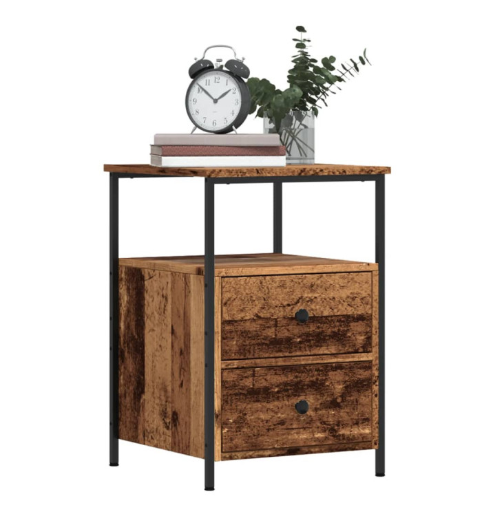 Table de chevet vieux bois 34x35,5x50 cm bois d’ingénierie | Mobilier & Déco