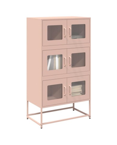 Buffet haut rose 68x39x123 cm acier | Mobilier & Déco