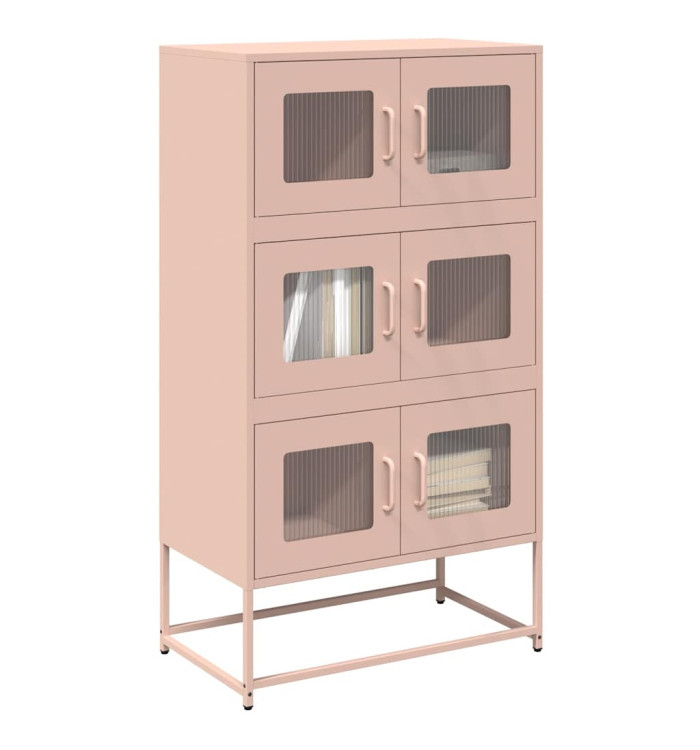 Buffet haut rose 68x39x123 cm acier | Mobilier & Déco