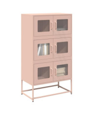 Buffet haut rose 68x39x123 cm acier | Mobilier & Déco