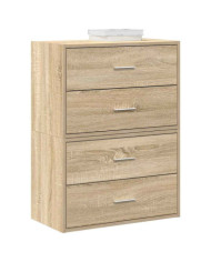 Armoires avec 2 tiroirs 2 pcs chêne sonoma bois d'ingénierie | Mobilier & Déco