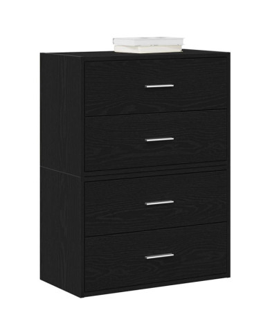 Armoires avec 2 tiroirs 2 pcs chêne noir bois d'ingénierie | Mobilier & Déco