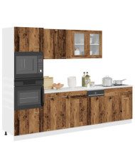 Ensemble d'armoires de cuisine 7 pcs vieux bois | Mobilier & Déco