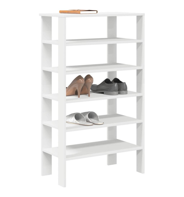 Étagère à chaussures blanc 61x32x105 cm bois d'ingénierie | Mobilier & Déco