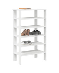 Étagère à chaussures blanc 61x32x105 cm bois d'ingénierie | Mobilier & Déco