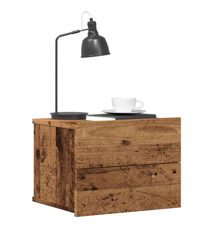 Table de chevet murale vieux bois 40x32x30 cm | Mobilier & Déco
