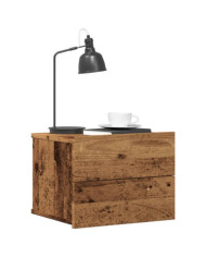 Table de chevet murale vieux bois 40x32x30 cm | Mobilier & Déco