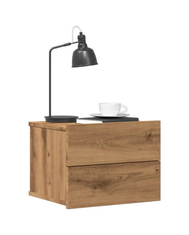 Table de chevet murale chêne artisanal 40x32x30 cm | Mobilier & Déco
