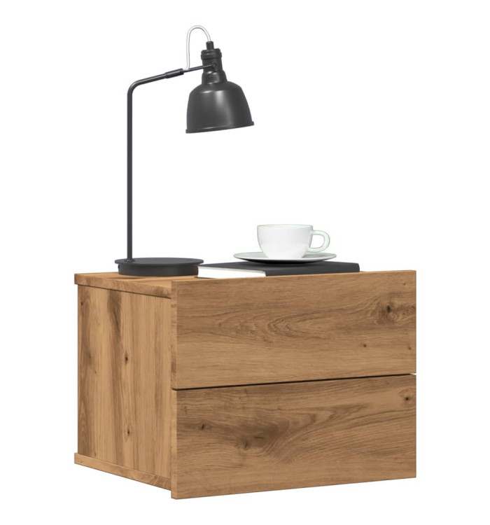 Table de chevet murale chêne artisanal 40x32x30 cm | Mobilier & Déco