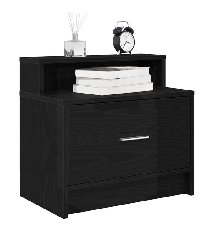 Tables de chevet avec tiroir 2 pcs chêne noir 51x31x47 cm | Mobilier & Déco