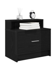 Tables de chevet avec tiroir 2 pcs chêne noir 51x31x47 cm | Mobilier & Déco