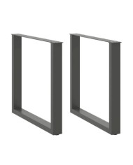 Pieds de table à manger en U 2 pièces Anthracite 90 x (72-73) cm Acier | Mobilier & Déco