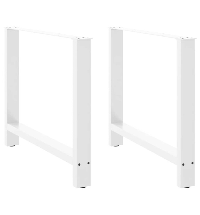 Pieds de table à manger Blanc 2 pièces 90 x (72-73) cm Acier | Mobilier & Déco
