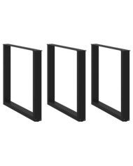 Pieds de table à manger en U, 3 pièces, noir, 80 x (72-73) cm, acier | Mobilier & Déco