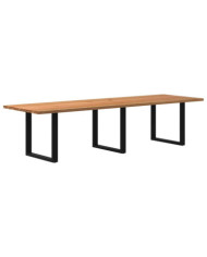 Table à manger marron clair bois de chêne massif rectangulaire | Mobilier & Déco