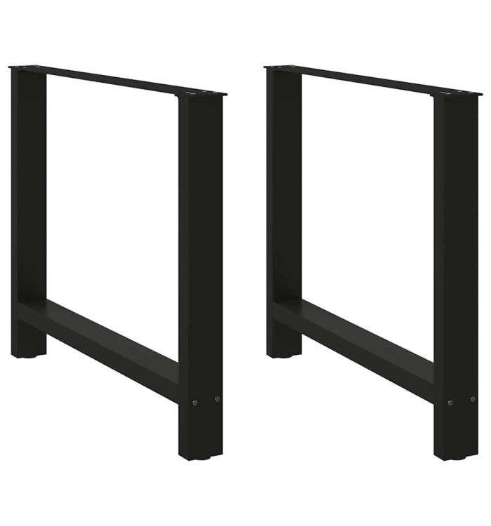 Pieds de table à manger Noir 2 pièces 100x(72-73) cm Acier | Mobilier & Déco
