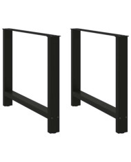 Pieds de table à manger Noir 2 pièces 100x(72-73) cm Acier | Mobilier & Déco