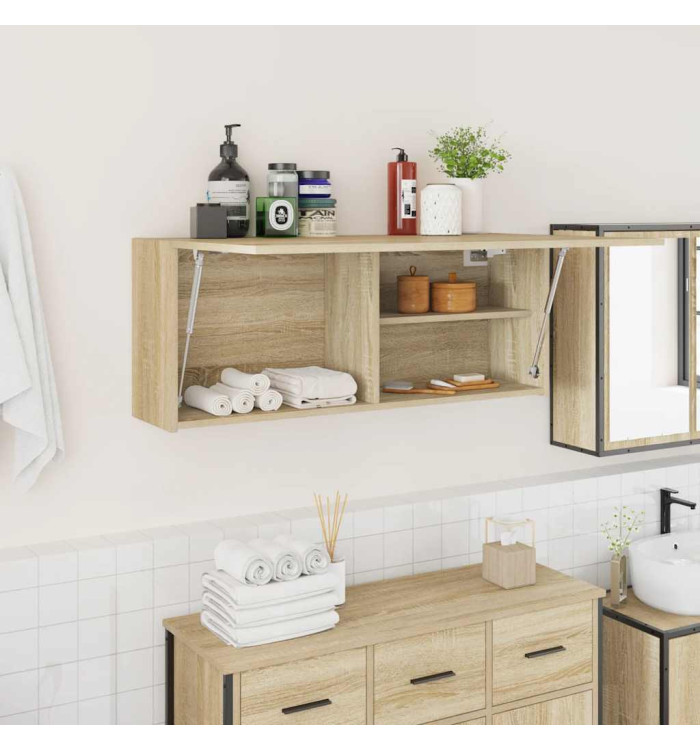 Armoire murale de bain chêne sonoma 100x25x40cm bois ingénierie | Mobilier & Déco