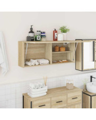 Armoire murale de bain chêne sonoma 100x25x40cm bois ingénierie | Mobilier & Déco
