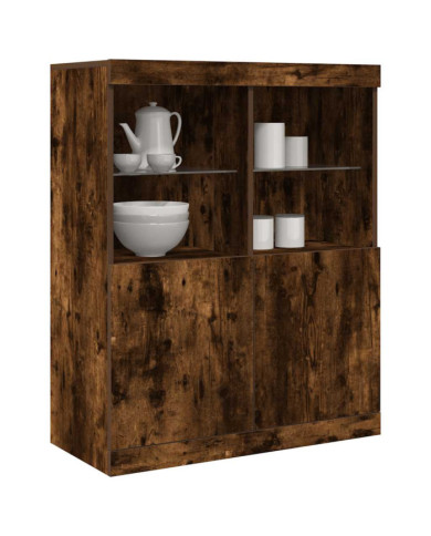 Buffet chêne fumé 81x37x100 cm bois d'ingénierie | Mobilier & Déco