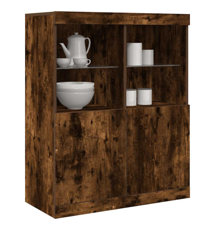 Buffet chêne fumé 81x37x100 cm bois d'ingénierie | Mobilier & Déco