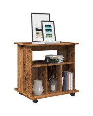 Armoire à roulettes vieux bois 60x45x60 cm bois d'ingénierie | Mobilier & Déco