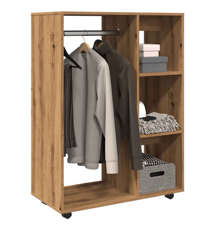 Garde-robe chêne artisanal 80x40x110 cm bois d'ingénierie | Mobilier & Déco