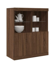 Buffet chêne marron 81x37x100 cm bois d'ingénierie | Mobilier & Déco