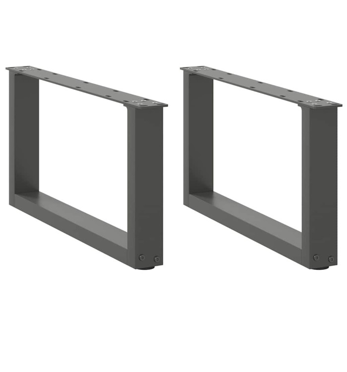 Pieds de table basse en U 2 pièces Anthracite 60 x (30-31) cm Acier | Mobilier & Déco