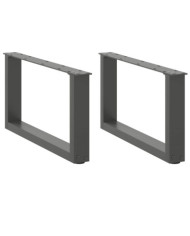 Pieds de table basse en U 2 pièces Anthracite 60 x (30-31) cm Acier | Mobilier & Déco
