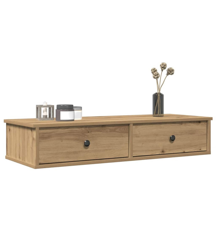 Étagère murale avec tiroirs chêne artisanal bois d'ingénierie | Mobilier & Déco