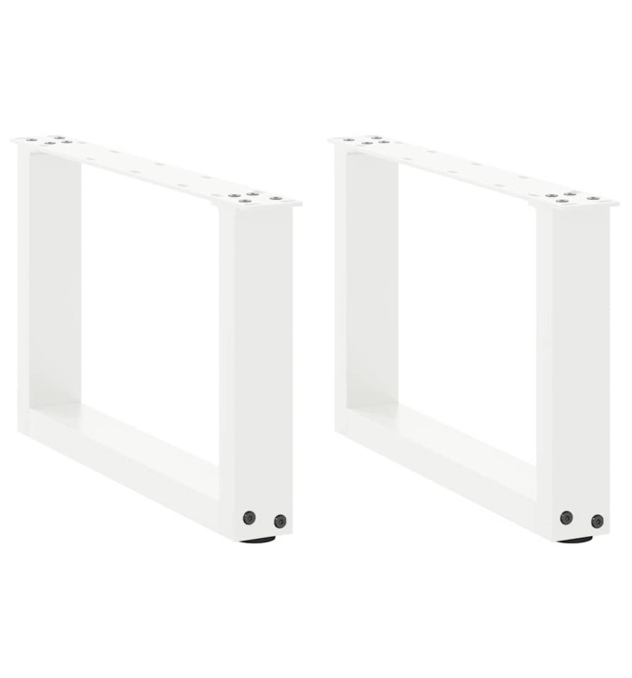 Pieds de table basse en U, 2 pièces, blanc, 50 x (30-31) cm, acier | Mobilier & Déco