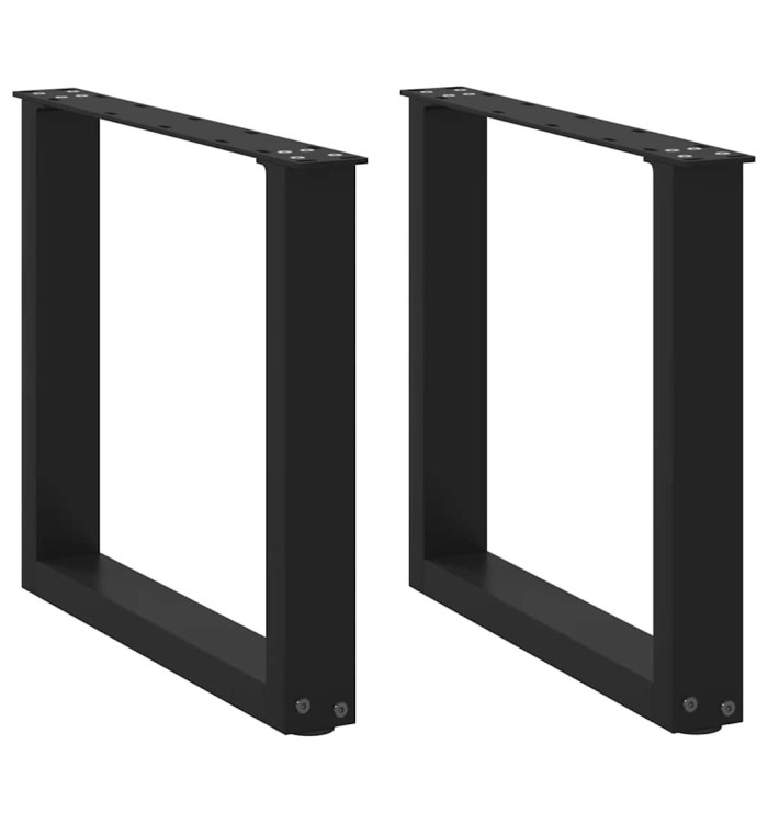 Pieds de table basse en U, 2 pièces, noir, 50 x (42-43) cm, acier | Mobilier & Déco