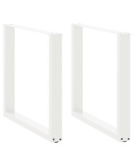 Pieds de table à manger en U 2 pièces Blanc 80 x (72-73) cm Acier | Mobilier & Déco