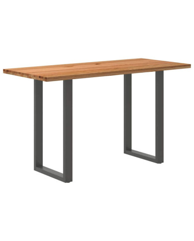 Table de bar rectangulaire en bois massif de chêne marron clair 180 x 80 x 102 cm | Mobilier & Déco
